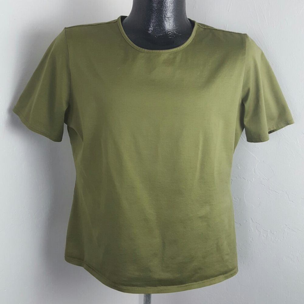 Brooks Brothers basic t-shirt top cotton green women size XL